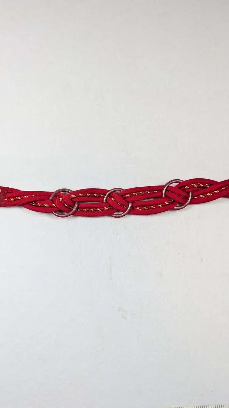 Vintage Ginnie Johansen Inc. Red Braided Belt